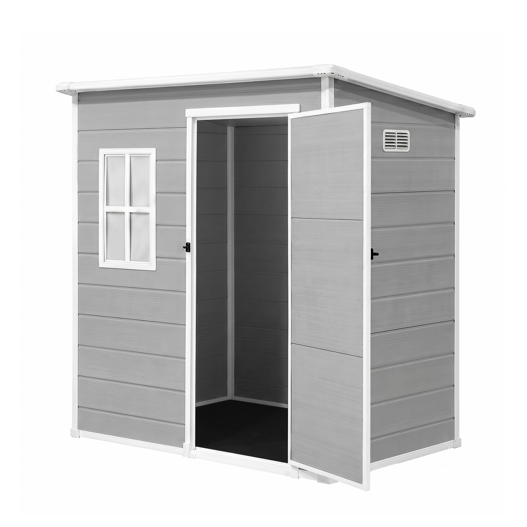 Garden Shed Outdoor Storage Box 1.87x1.28M Resin Tool Shed Backyard Grey