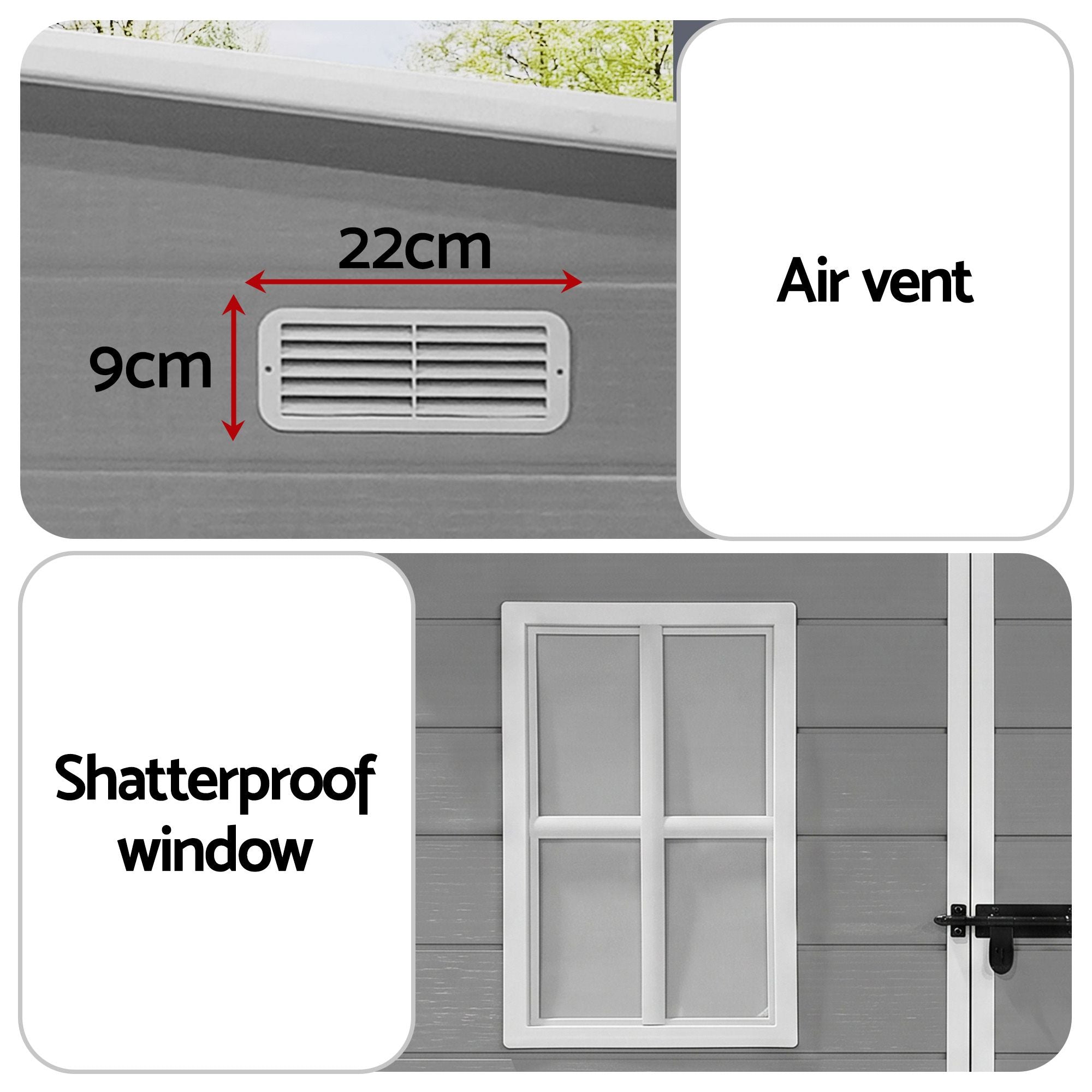 Garden Shed Outdoor Storage Box 1.87x1.28M Resin Tool Shed Backyard Grey