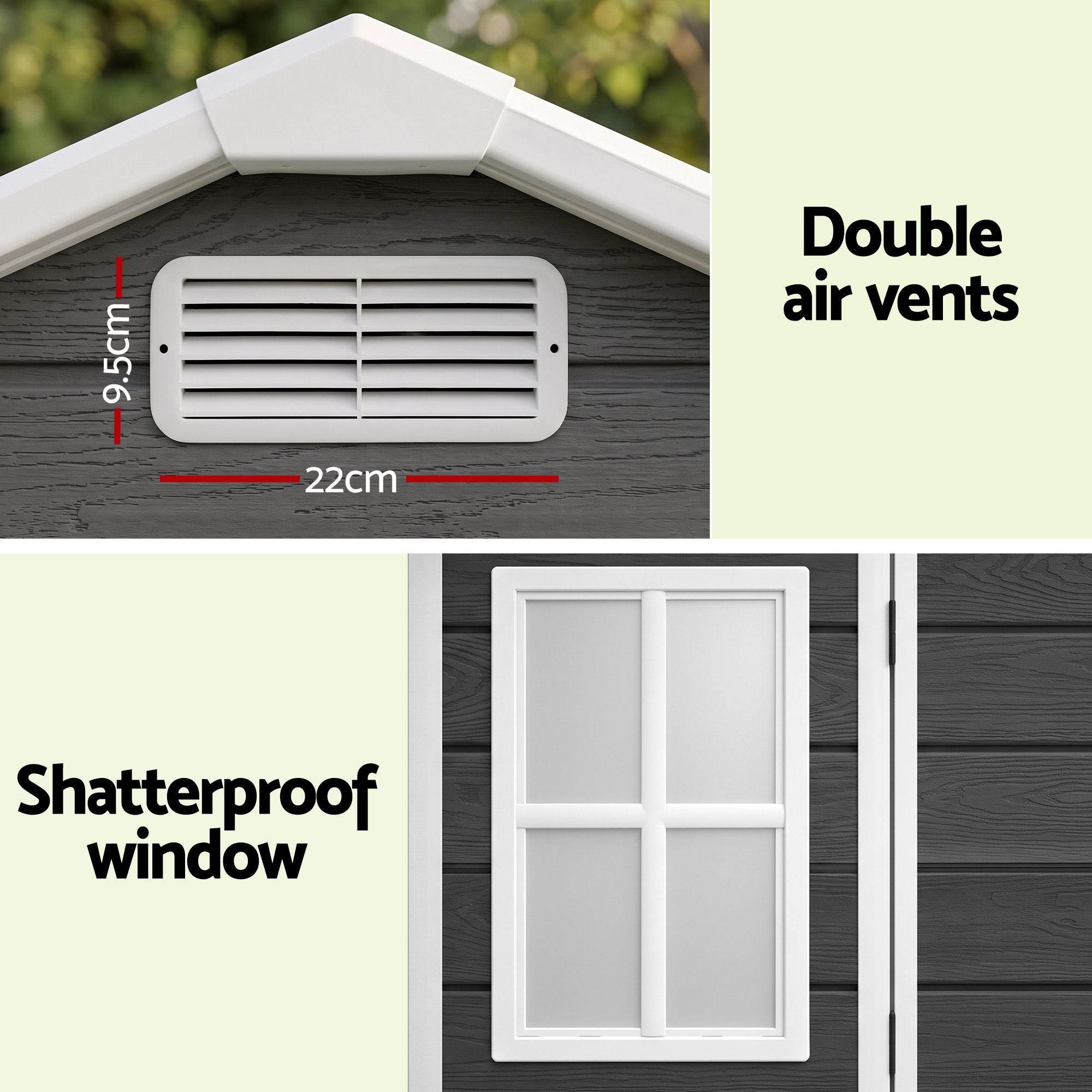 Garden Shed Resin Outdoor Storage Box 2.44x1.31M Tool Shed Backyard Black