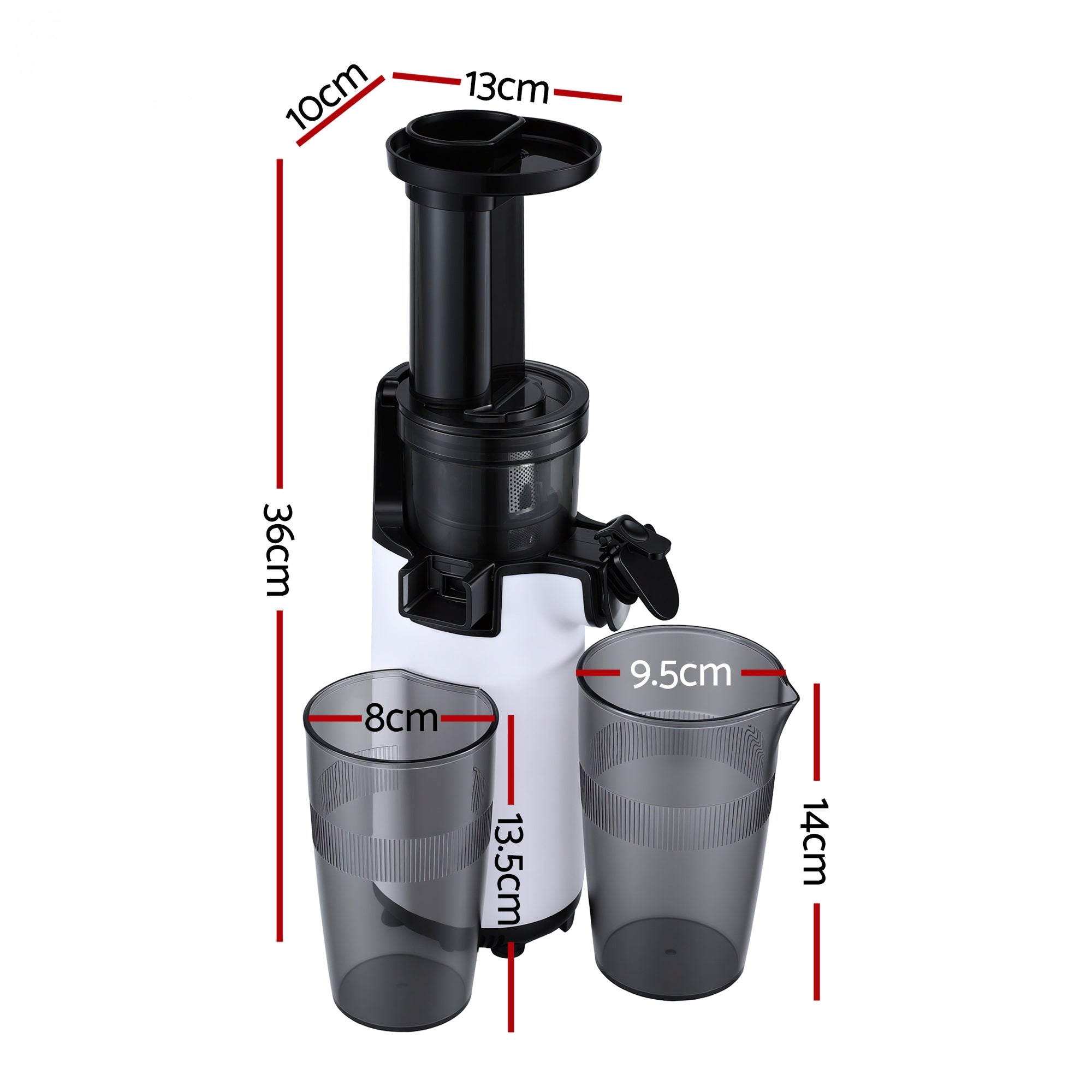 Slow Juicer Cold Press Fruit Juice Extractor 130W - White