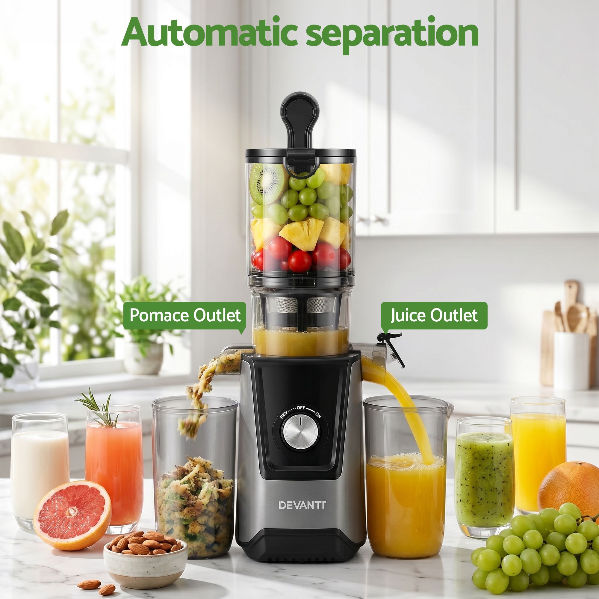 Slow Juicer Cold Press 200W for Fruit Vegetable Juice