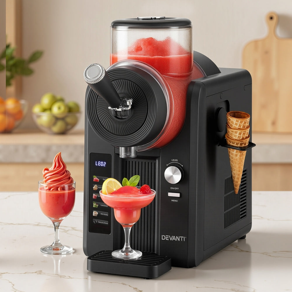 2L Slushie Machine & Ice Cream Maker – Frozen Cocktails, Smoothies & Milkshakes – Black
