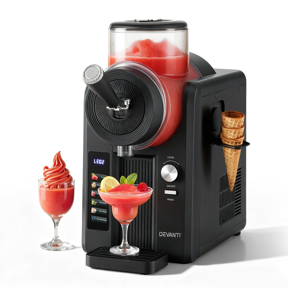 2L Slushie Machine & Ice Cream Maker – Frozen Cocktails, Smoothies & Milkshakes – Black