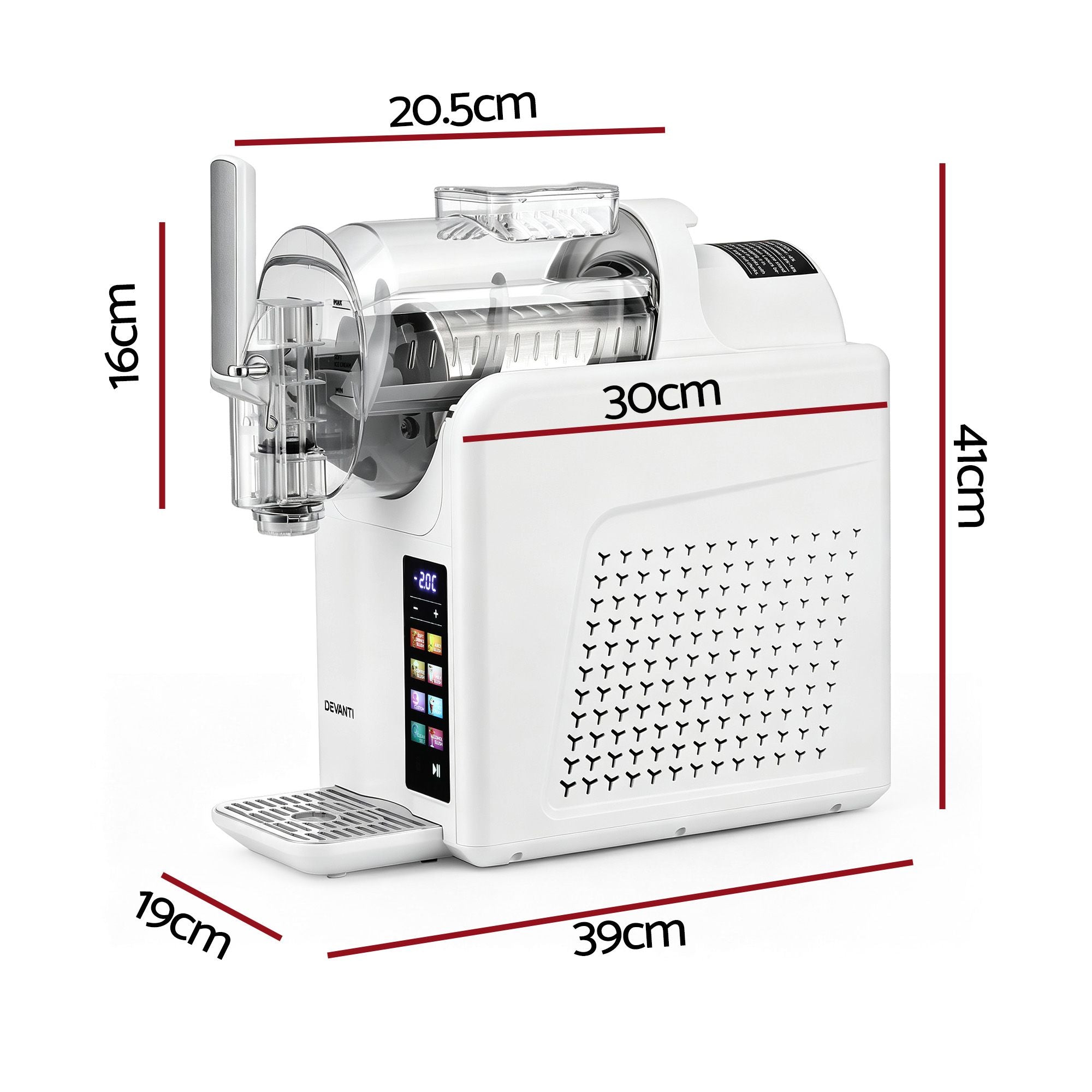 Slushie Machine 2L Frozen Drink Maker Ice Cream Cocktail Slush Maker White