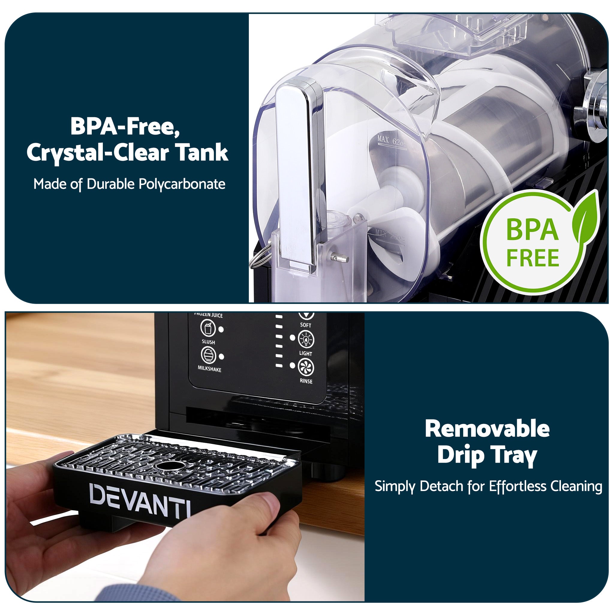 Multi-Function Slushie & Frozen Drink Machine - 1.8L Capacity - Black