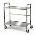 2-Tier Stainless Steel Kitchen Trolley with Wheels 84x56x98cm - Silver