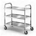 3-Tier Stainless Steel Kitchen Trolley with Wheels 89x50x83cm - Silver
