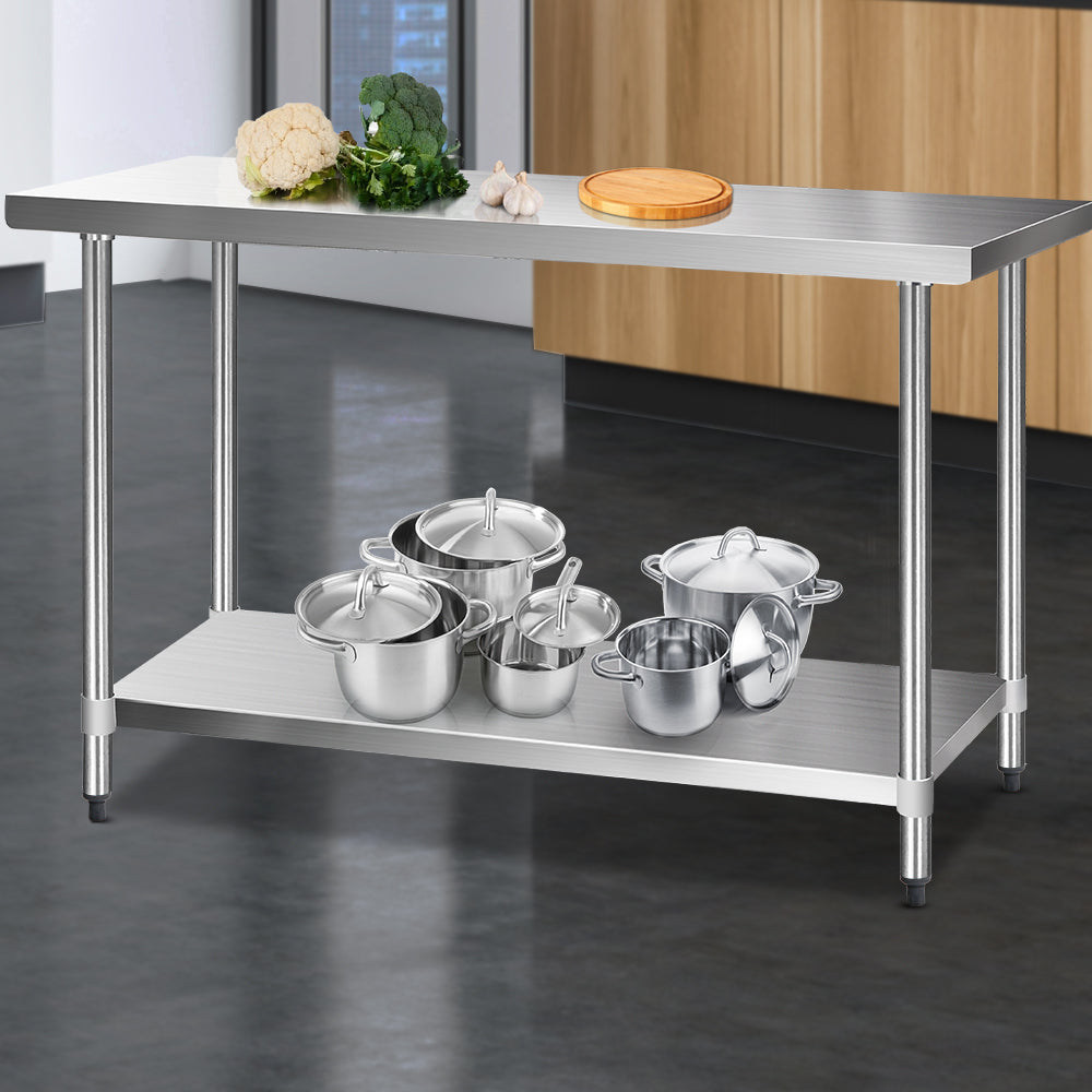 1524x610mm Stainless Steel Kitchen Bench 304