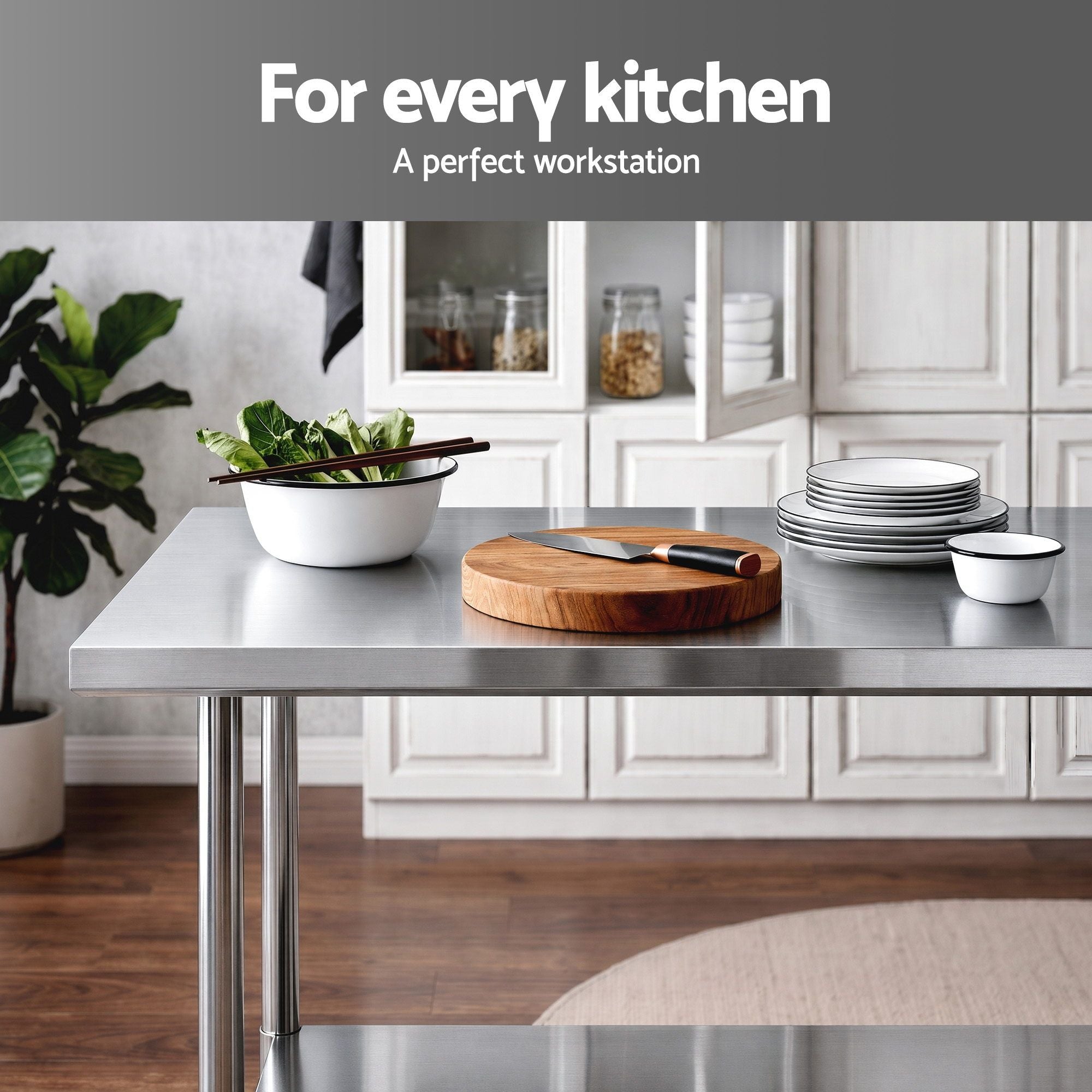 914x762mm Stainless Steel Kitchen Bench 430
