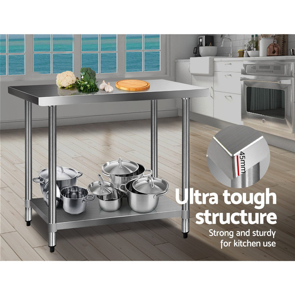 1219x610mm Stainless Steel Kitchen Bench 430