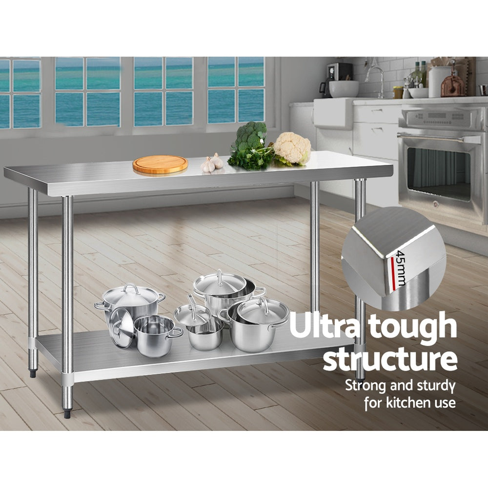 1524x610mm Stainless Steel Kitchen Bench 430
