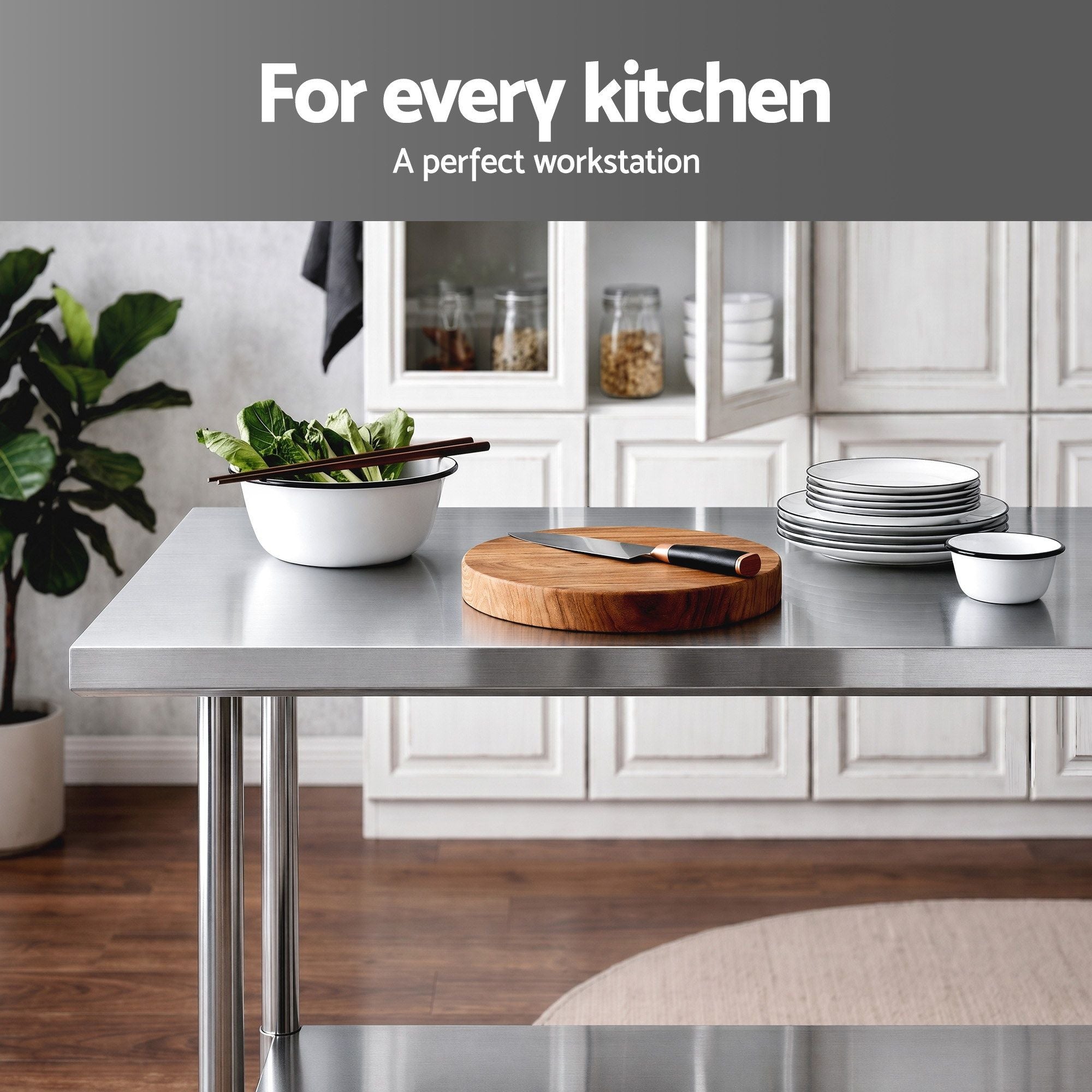 1524x762mm Stainless Steel Kitchen Bench 430