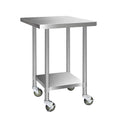 760x760mm Stainless Steel Kitchen Bench with Wheels 430