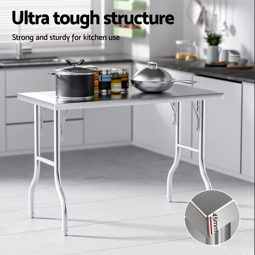 Stainless Steel Kitchen Benches Work Bench Food Foldable 430