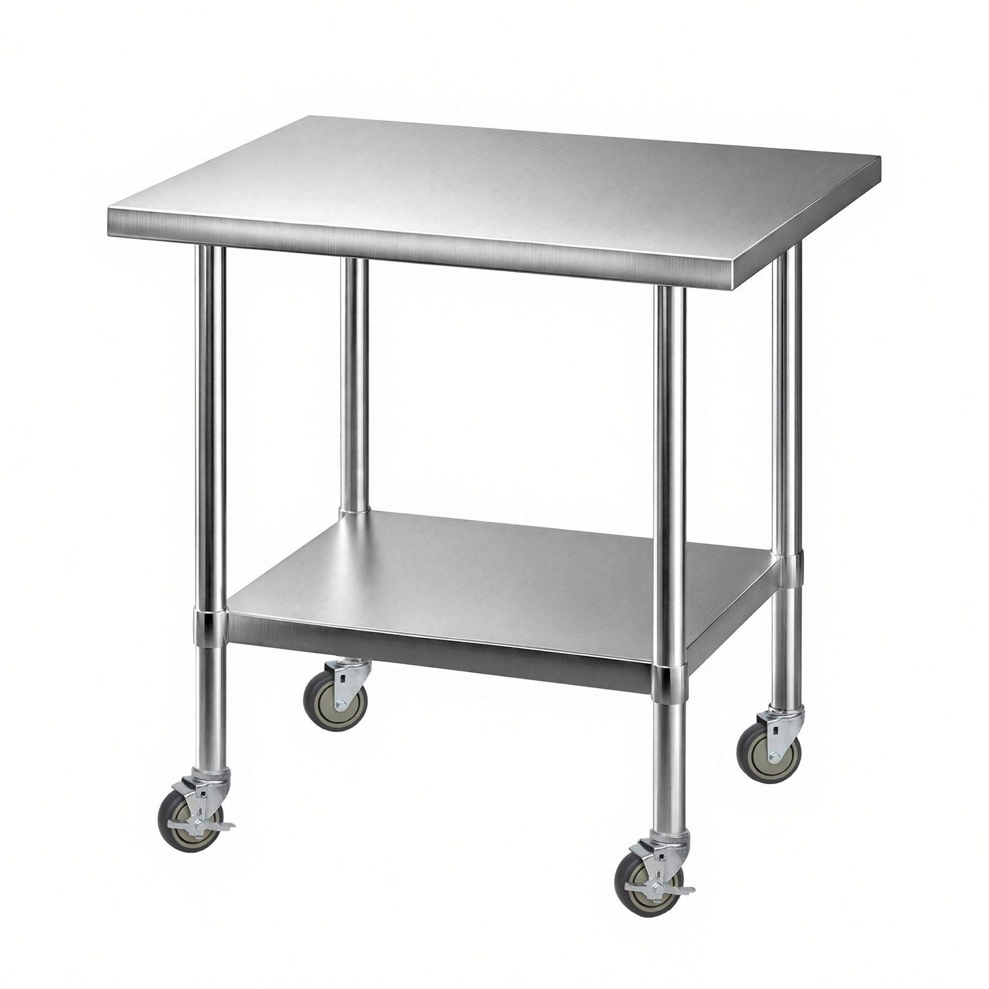 914x762mm Stainless Steel Kitchen Bench w/ Splashback Work Table Prep Bench Commercial 430