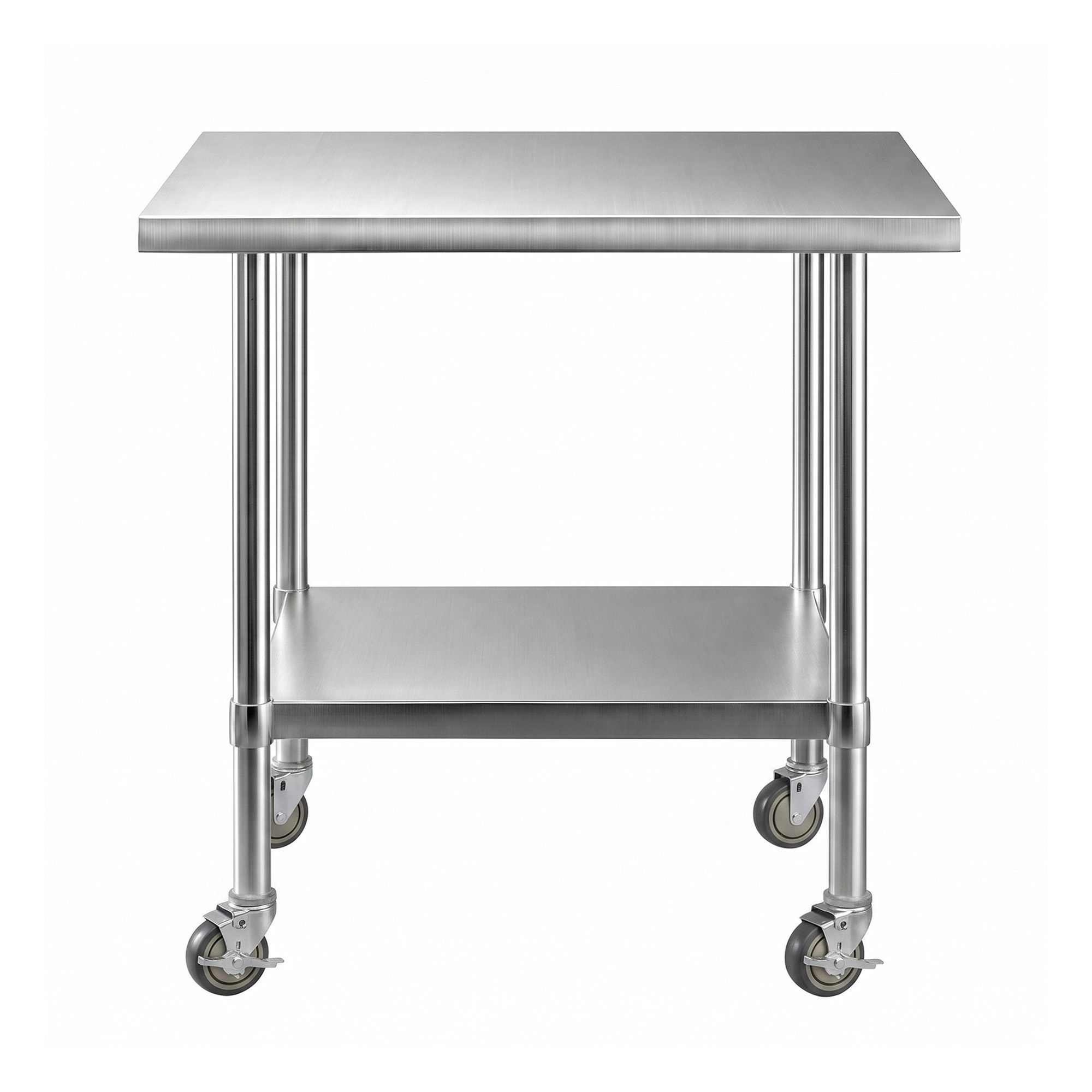 914x762mm Stainless Steel Kitchen Bench w/ Splashback Work Table Prep Bench Commercial 430
