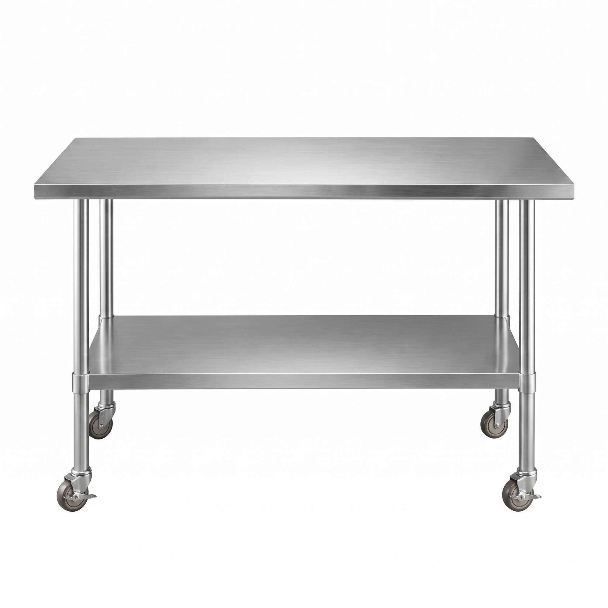 1524x762mm Stainless Steel Kitchen Bench w/ Splashback Work Table Prep Bench Commercial 430