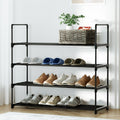 4-Tier Stackable Shoe Rack ‚Äì Black (80cm Wide)