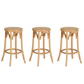 Set of 3 Apri Rattan Seat Bar Stools