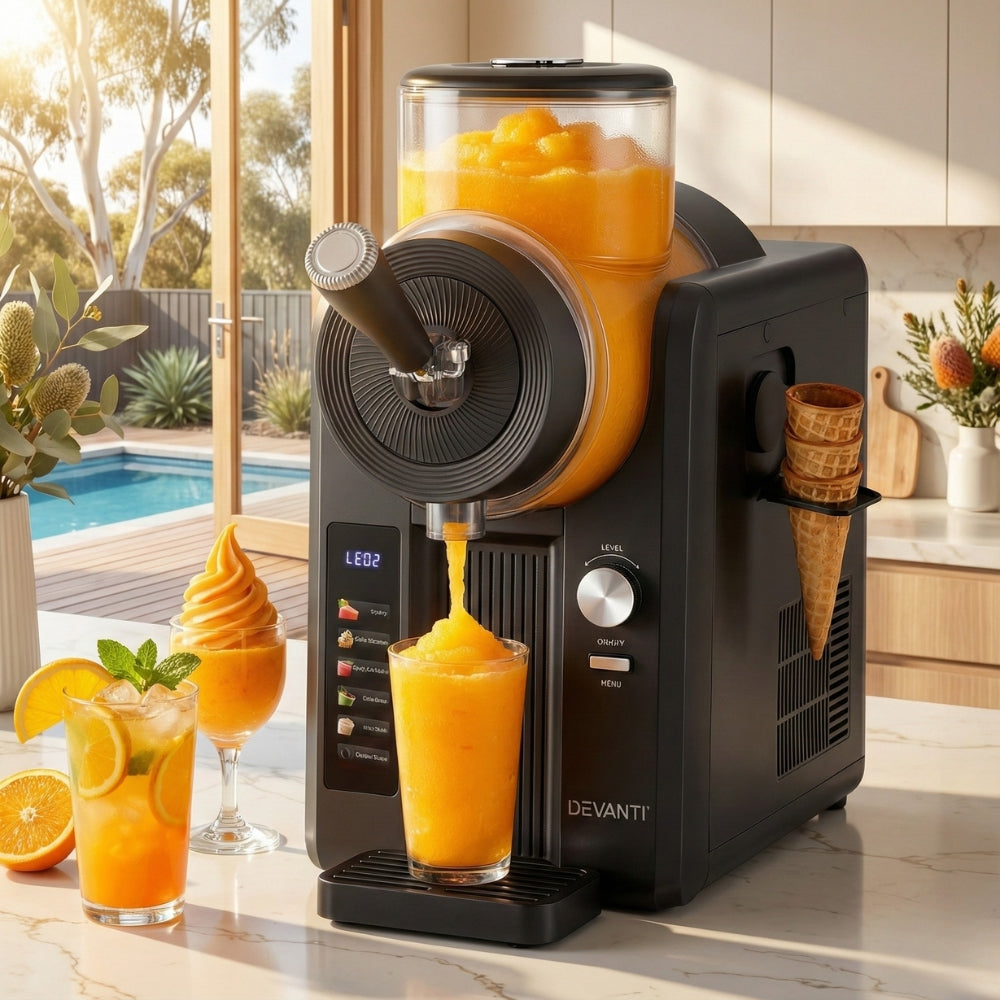 2L Slushie Machine & Ice Cream Maker – Frozen Cocktails, Smoothies & Milkshakes – Black