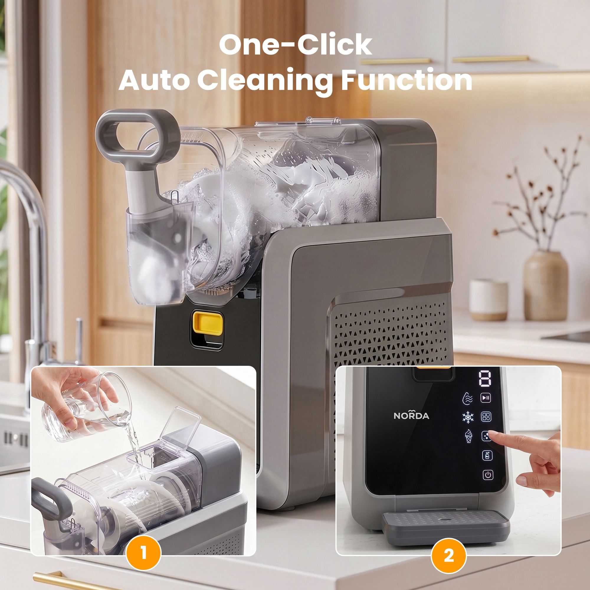 2L Slushie Machine Frozen Drink Maker Slushy Ice Cream Maker No Ice Compressor Touchscreen for Home BBQ Party