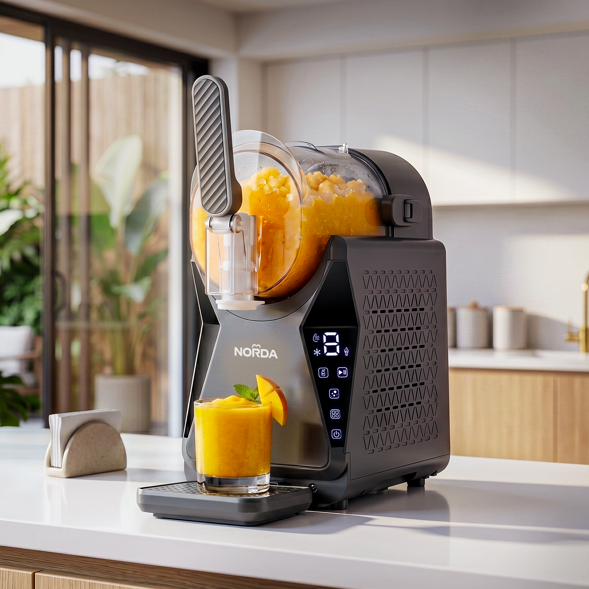 1.3L Slushie Machine Frozen Drink Maker Slushy Ice Cream Maker No Ice Compressor Touchscreen for Home BBQ Party