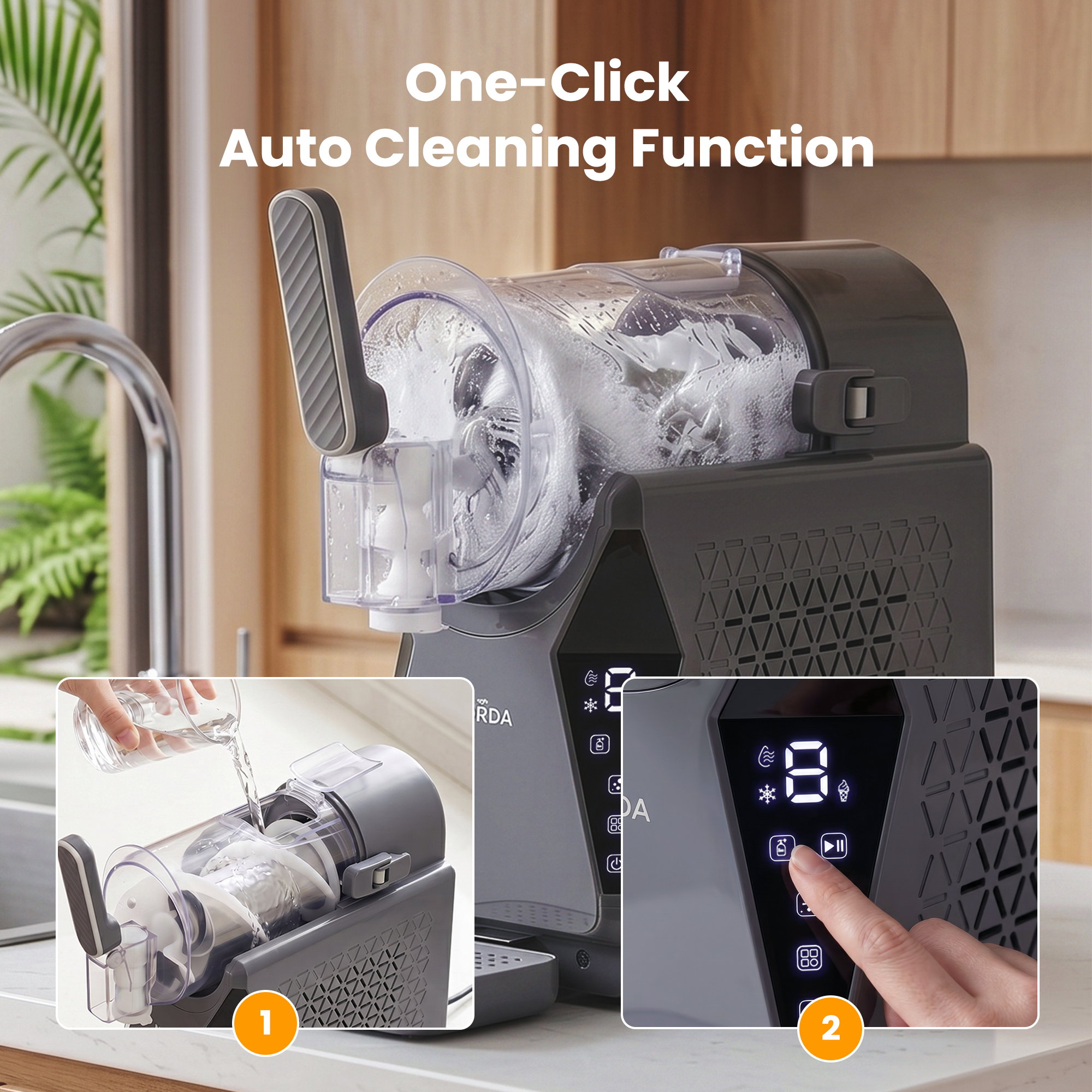 1.3L Slushie Machine Frozen Drink Maker Slushy Ice Cream Maker No Ice Compressor Touchscreen for Home BBQ Party
