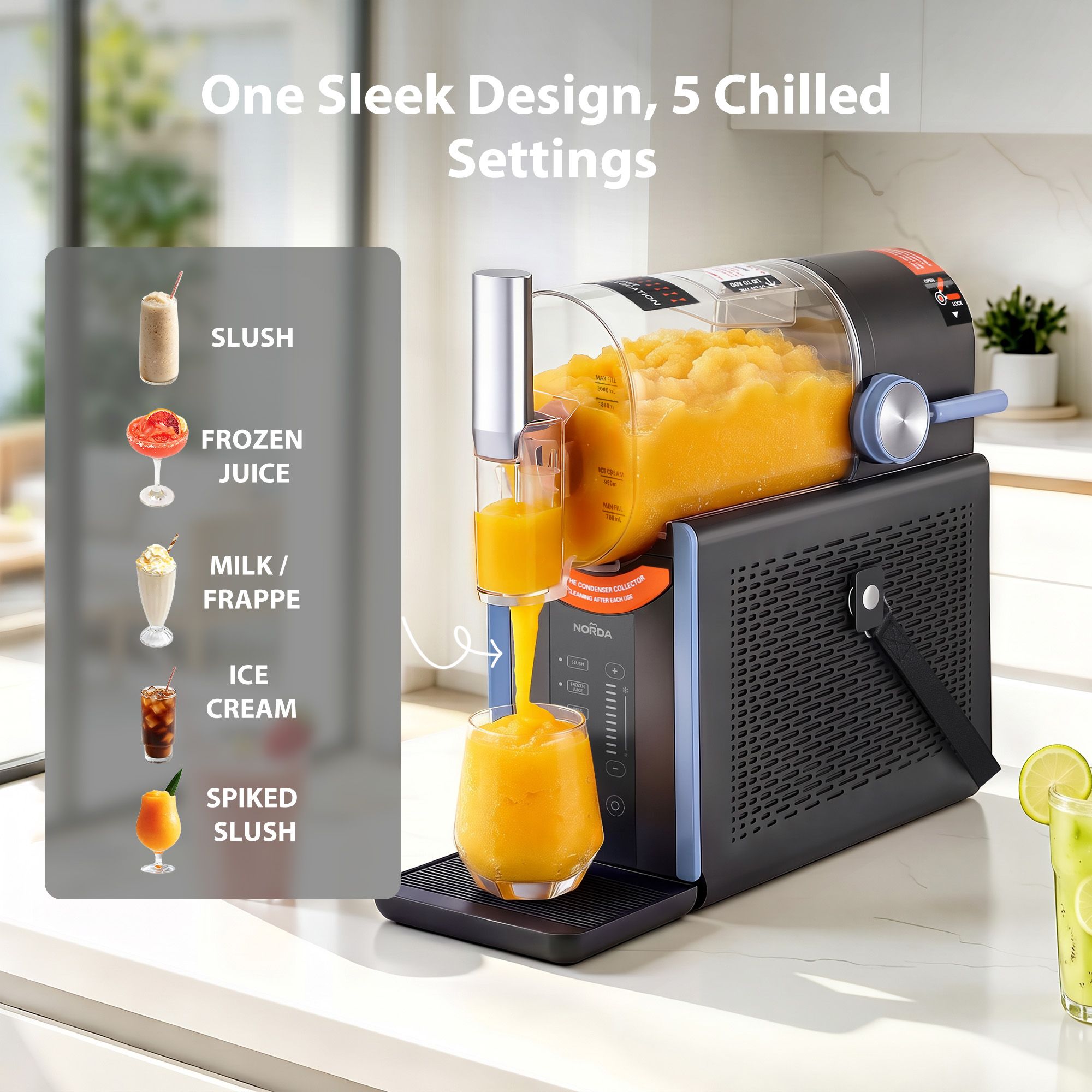 2L Slushie Machine Frozen Drink Maker Ice Cream Maker Countertop