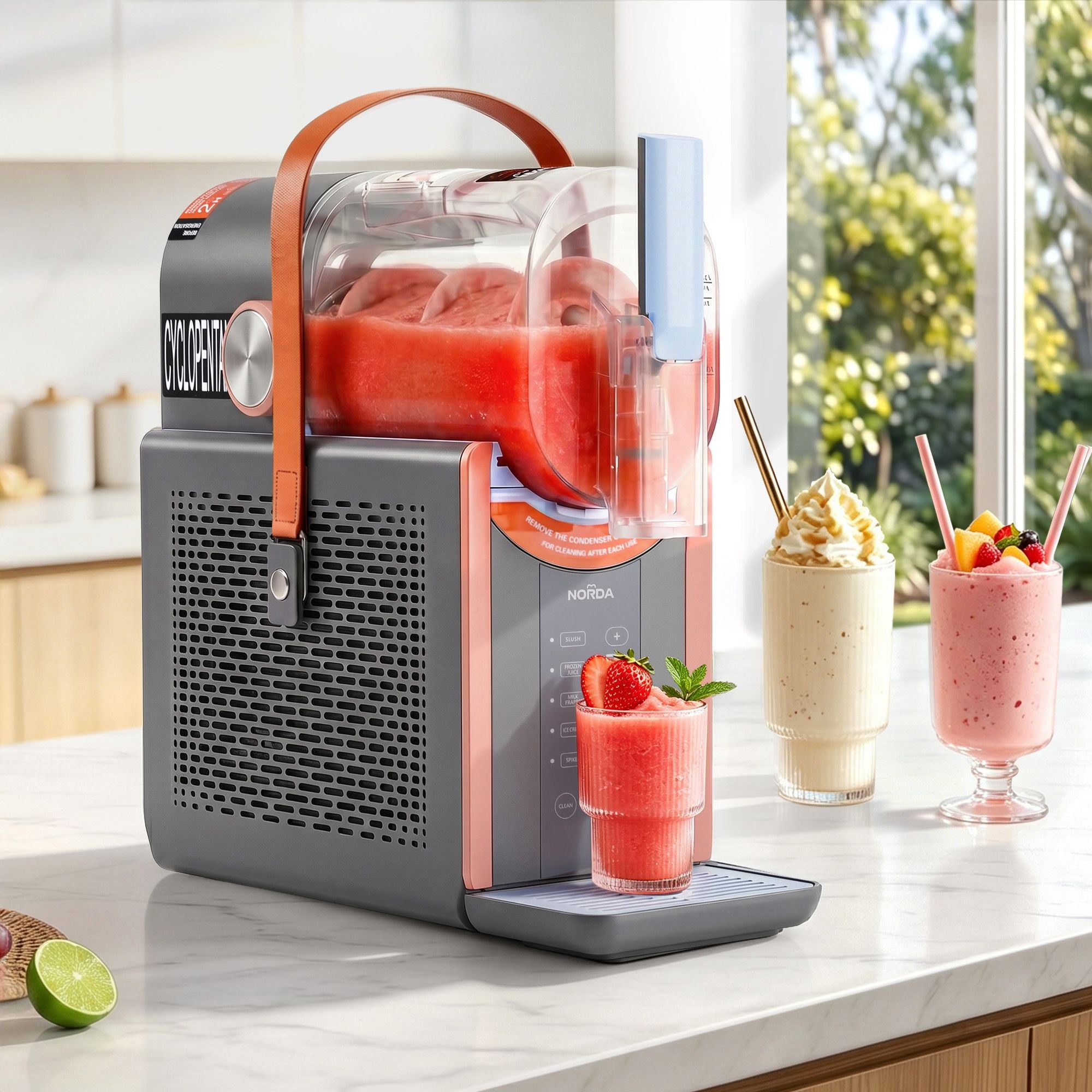 2L Slushie Machine Frozen Drink Maker Ice Cream Maker Countertop Grey