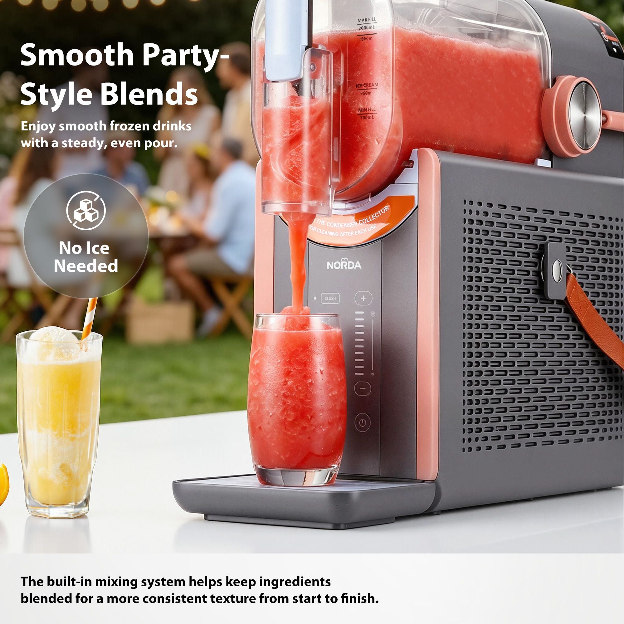 2L Slushie Machine Frozen Drink Maker Ice Cream Maker Countertop Grey