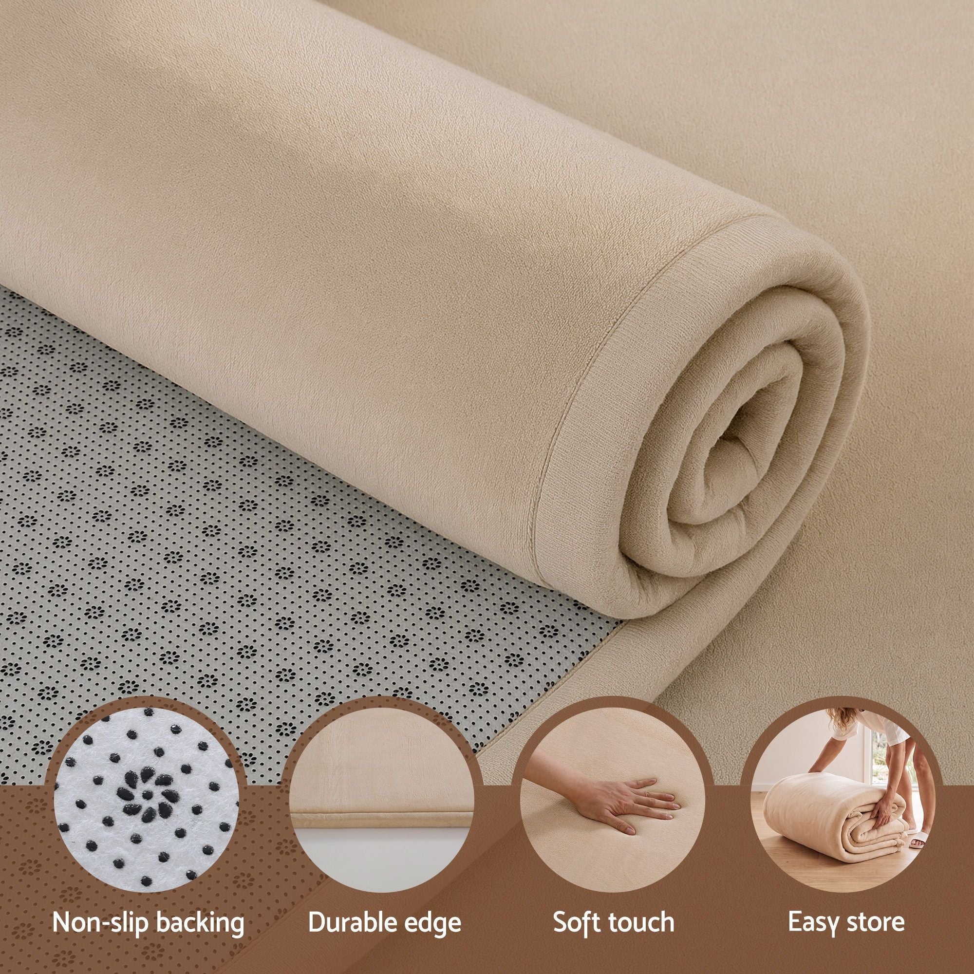 Tatami Mat Floor Mattress 3cm Thick Futon Mattresses Mellow Mat Rugs Living Room Beige
