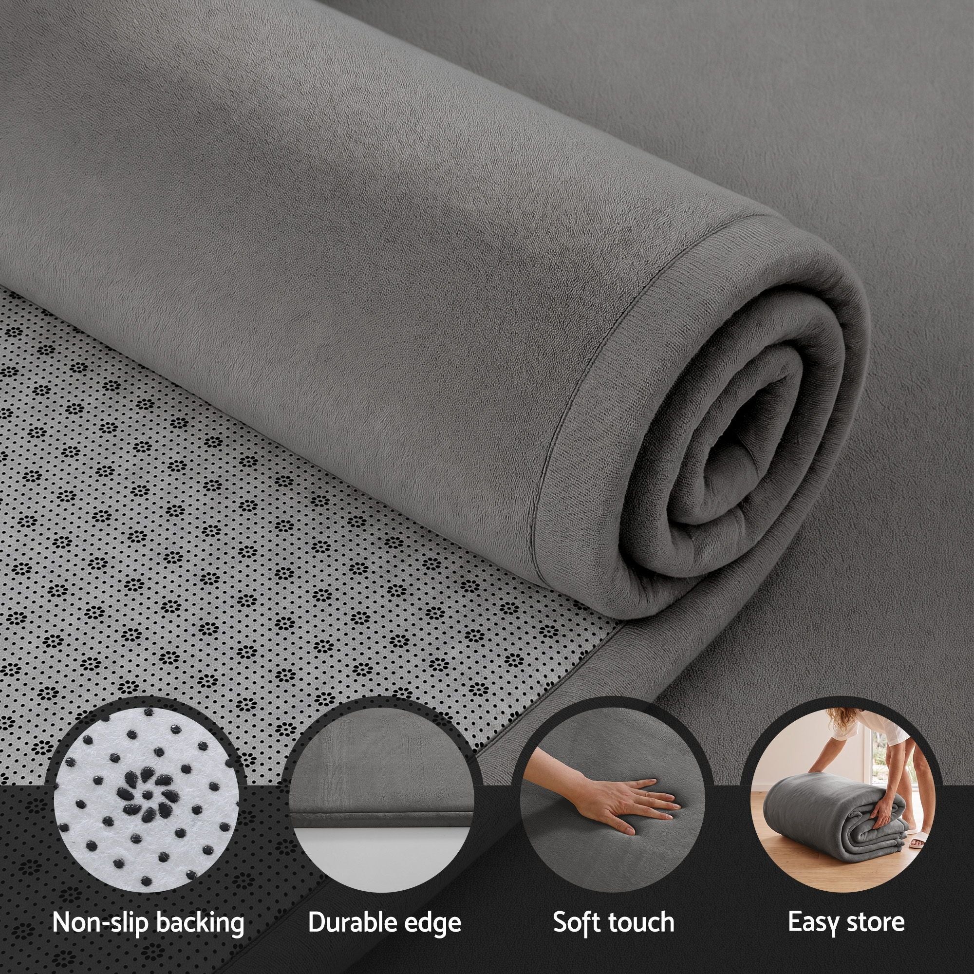 Tatami Mat Floor Mattress 3cm Thick Futon Mattresses Mellow Mat Rugs Living Room Grey