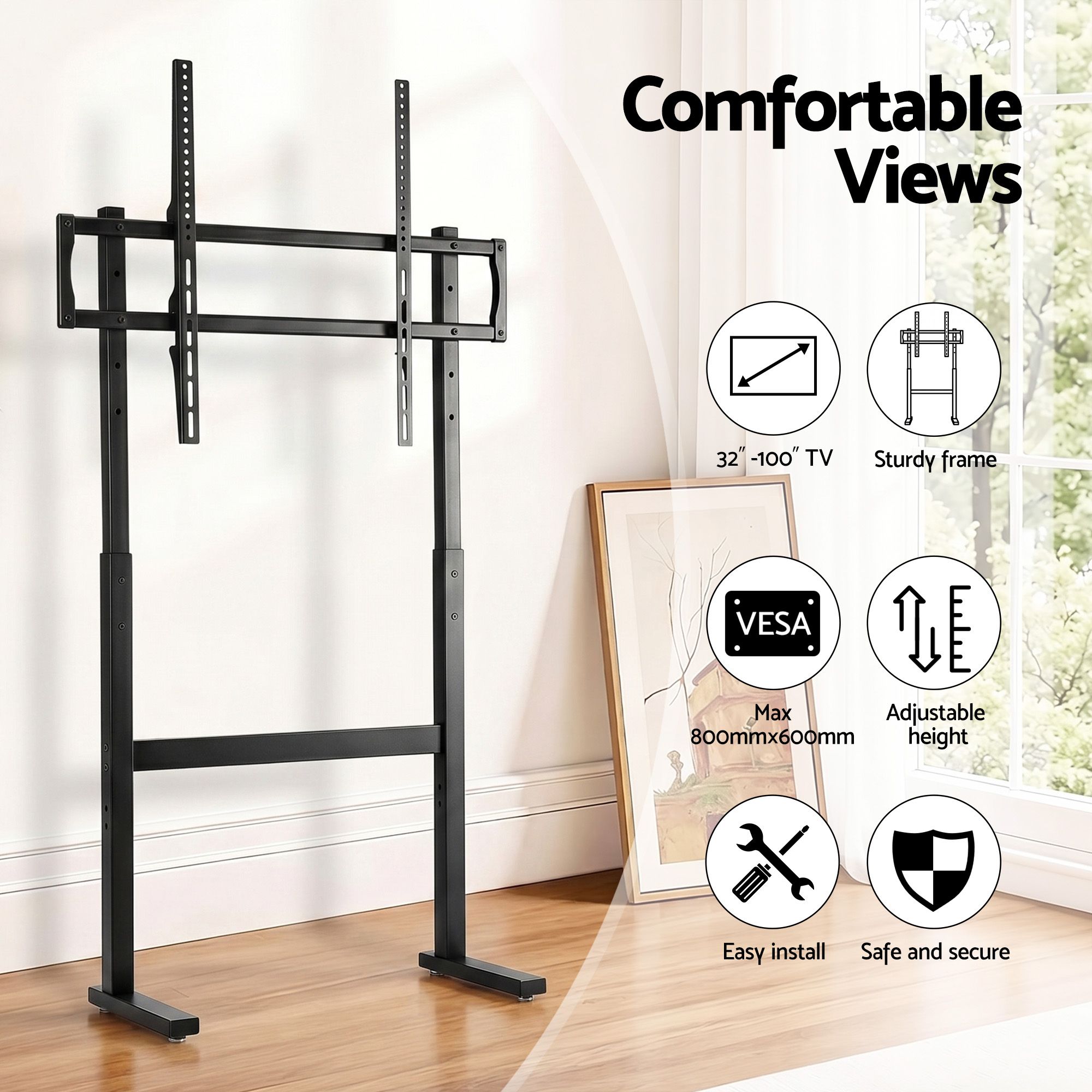 Universal Floor TV Stand for 32-100 Inch Screens Heavy Duty 40kg Capacity