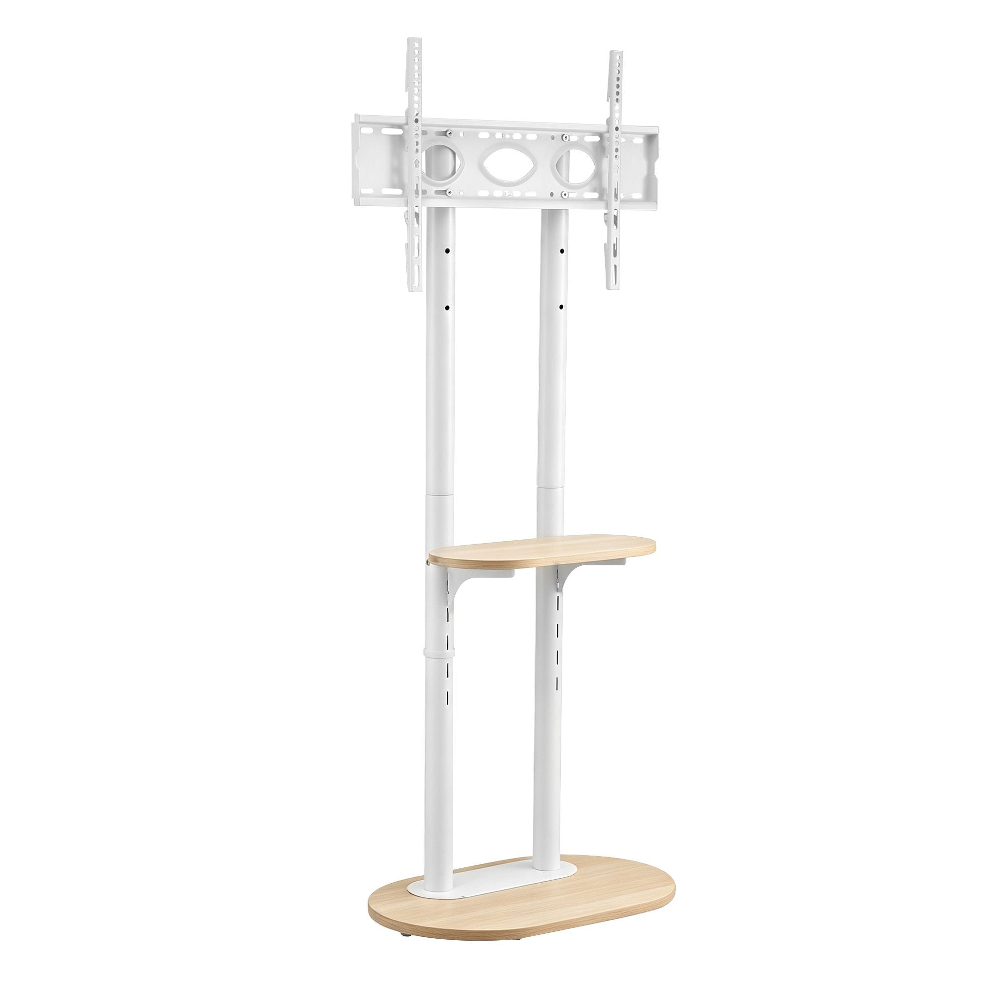 Mobile TV Floor Stand 40-75" Bracket Universal Adjustable Shelves Wheels
