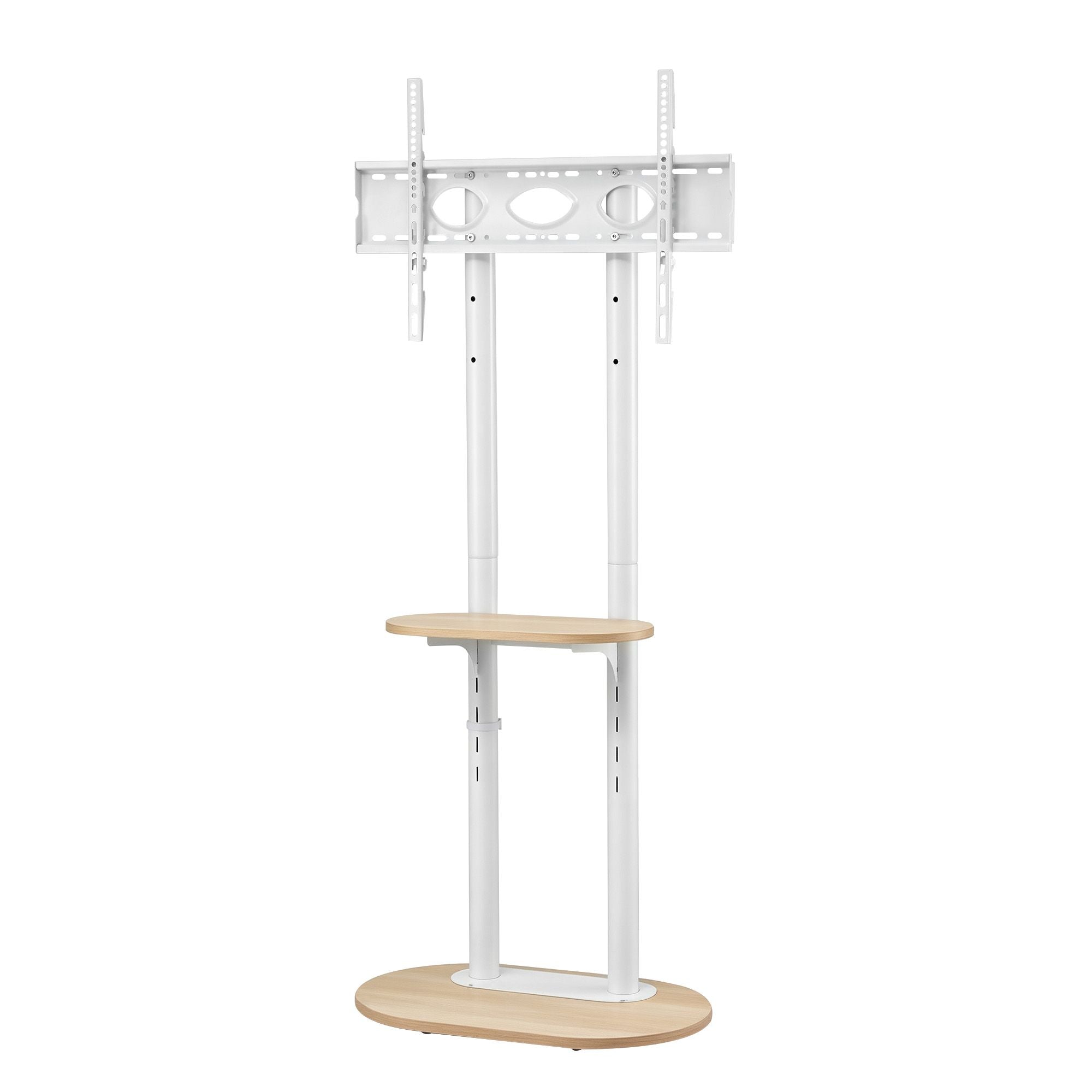 Mobile TV Floor Stand 40-75" Bracket Universal Adjustable Shelves Wheels