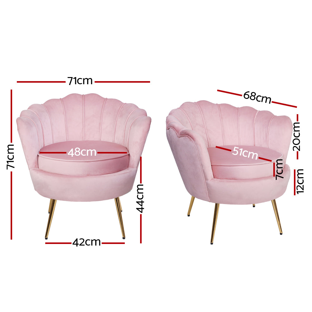 Armchair Velvet Pink Callista