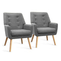 2X Armchair Lounge Chair Accent Tub Chair Grey ANNE