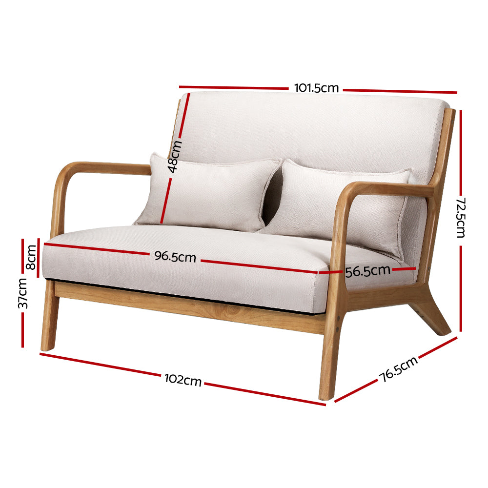 Armchair Lounge Chair Accent Armchairs Couch Sofa Loveseat Beige Wood