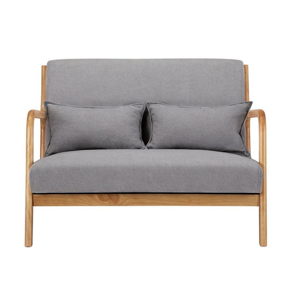 Armchair 2-seater Loveseat Fabric Grey