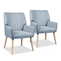 2X Armchair Fabric Blue Grey