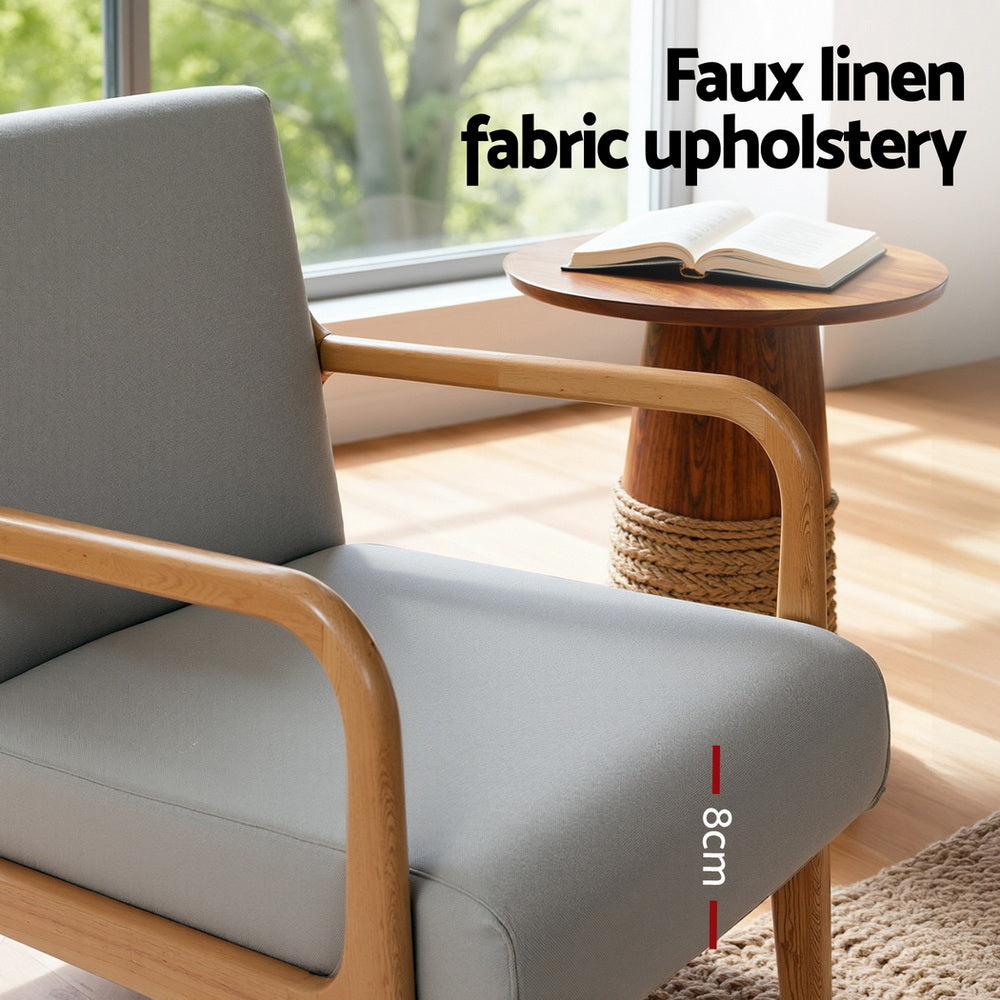 Armchair Fabric Light Grey