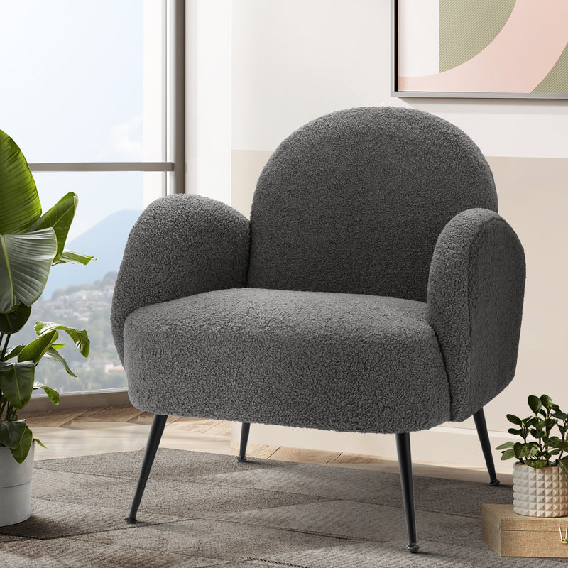 Armchair Boucle Charcoal Hanes