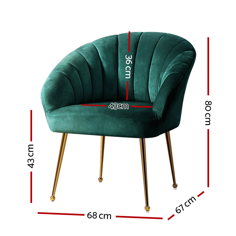 Armchair Velvet Green Eloise