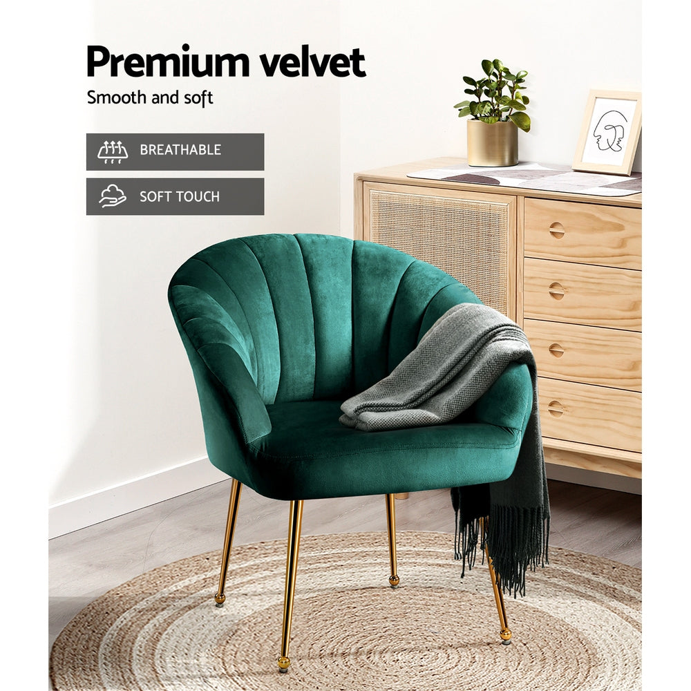 Armchair Velvet Green Eloise