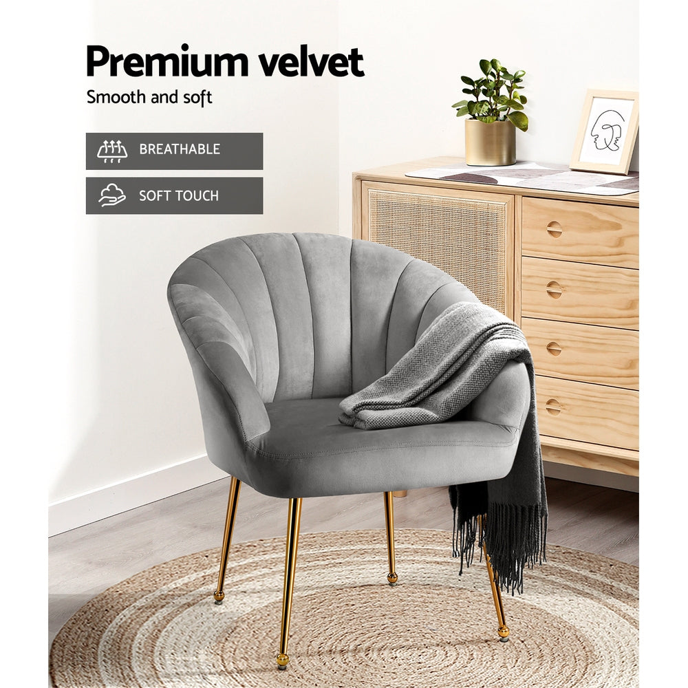 Armchair Velvet Grey Eloise