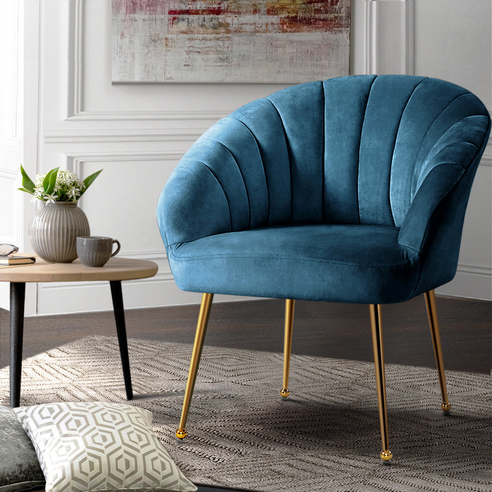 Armchair Velvet Blue Eloise