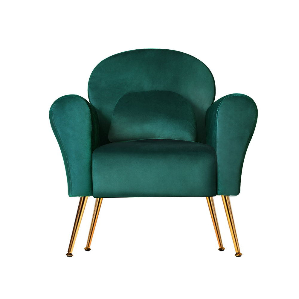 Armchair Green Velvet Caroline