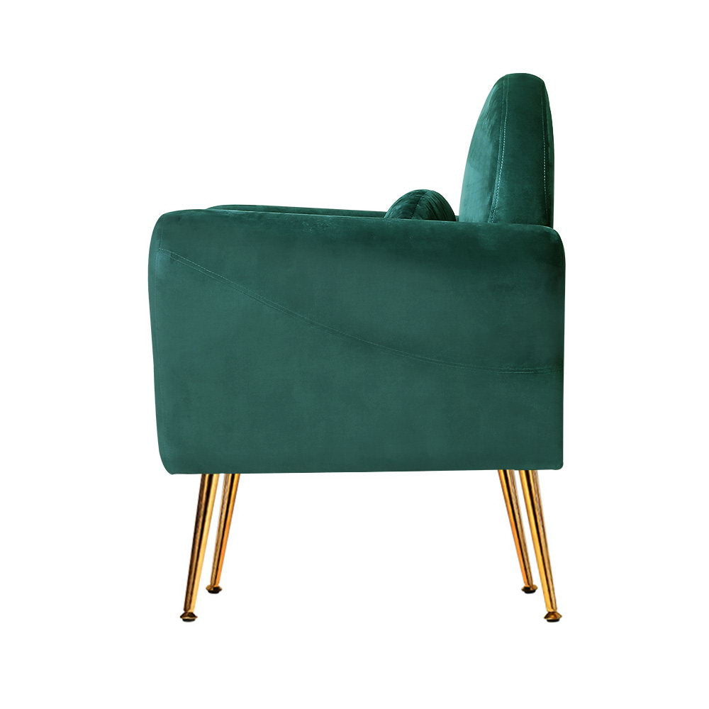 Armchair Green Velvet Caroline