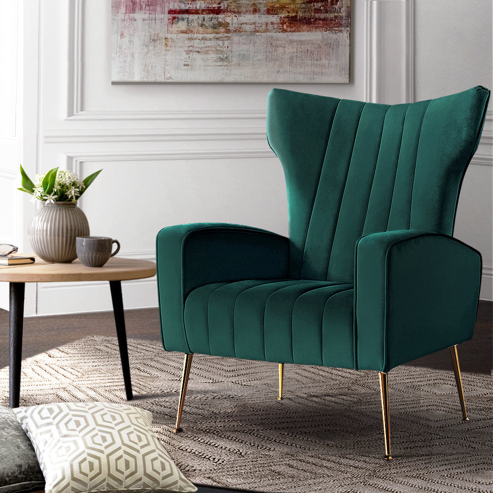 Armchair Green Velvet Kate