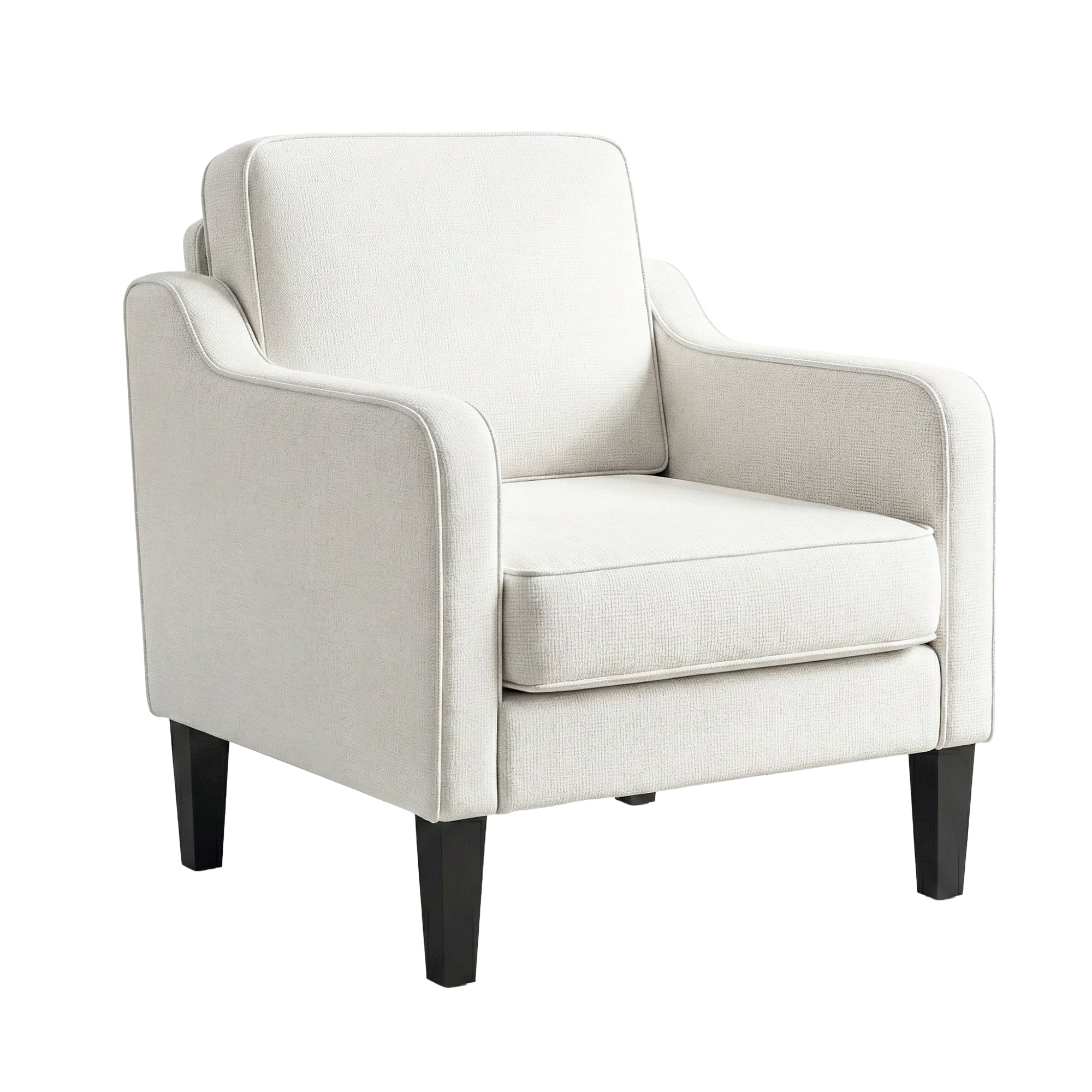Armchair Lounge Accent Chair Linen Fabric - Beige